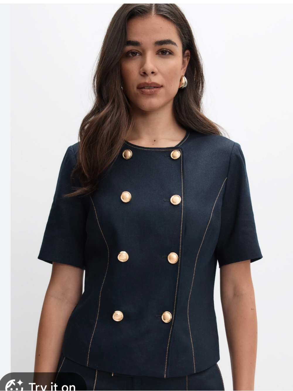 Zara SHORT SLEEVE DOUBLE
BREASTED BLAZER